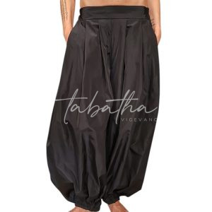PANTALONE TAFFETA' A PALLONCINO CON TASCHE ED ELASTICO TAGLIA UNICA NOBLESSE OBLIGE -PROVOCATION MILANO-