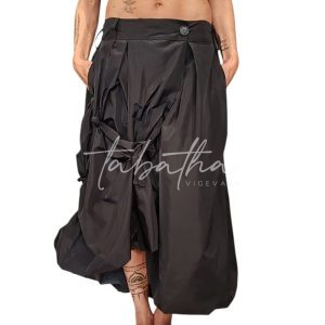 GONNA TAFFETA' CON ELASTICO-TASCHE E LACCI MODULABILI NERA TAGLIA UNICA NOBLESSE OBLIGE -PROVOCATION MILANO-