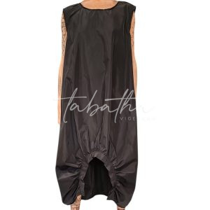 ABITO OVER TAFFETA' SPALLA LARGA SMANICATO NERO TAGLIA UNICA OLIVIA -PROVOCATION MILANO-
