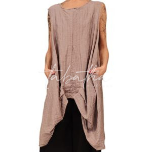 CANOTTA VISCOSA LUNGA SPALLA LARGA CON ROUGE COLOR MALVA-ORCHIDEA TAGLIA UNICA V NOBLESSE OBLIGE -PROVOCATION MILANO-