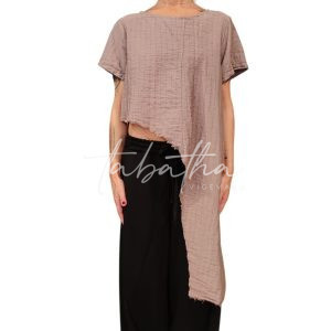 MAGLIA VISCOSA DOPPIA LUNGHEZZA MEZZA MANICA E TASCA COLOR MALVA-ORCHIDEA TAGLIA UNICA NOBLESSE OBLIGE -PROVOCATION MILANO-