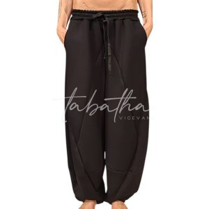 PANTALONE CASUAL VISCOSA CON ELASTICO VITA - TASCHE E COULISSE NERO TAGLIA UNICA NOBLESSE OBLIGE -PROVOCATION MILANO-
