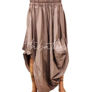 GONNA 100% COTONE ASIMMETRICA CON ELASTICO COLOR MALVA/ORCHIDEA TAGLIA UNICA NOBLESSE OBLIGE-PROVOCATION MILANO ACCESSORI-