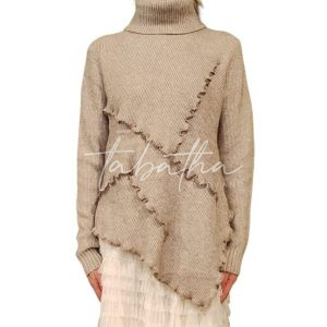MAGLIONE VISCOSA/ANGORA DOLCEVITA CON DETTAGLI TAGLIA UNICA NOBLESSE OBLIGE -PROVOCATION MILANO-