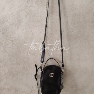 TRACOLLA PELLE A.S.98 FODERATA CON ZIP DOPPIA APERTURA NERA
