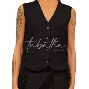 GILET MISTO VISCOSA CON BOTTONI COLOR GRIGIO PIOMBO NOBLESSE OBLIGE -PROVOCATION MILANO-