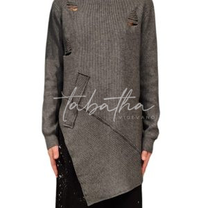MAGLIONE VISCOSA CALDA GIROCOLLO PATCH TAGLIA UNICA-PROVOCATION MILANO-