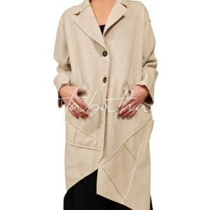 CAPPOTTO LANA/VISCOSA CON TASCHE COLOR BURRO TAGLIA UNICA-PROVOCATION MILANO-