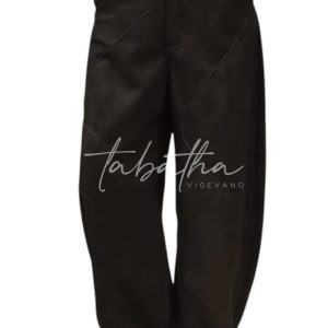 PANTALONE EFFETTO DAINETTO FORMA OVETTO CON BOTTONE-ZIP E PASSANTI NERO NOBLESSE OBLIGE-PROVOCATION MILANO-