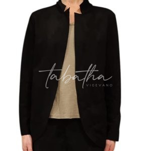 GIACCA EFFETTO DAINETTO SENZA BOTTONI CON IMPUNTURE A VISTA TAGLIA UNICA NERA NOBLESSE OBLIGE-PROVOCATION MILANO-