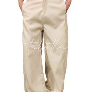 PANTALONE 50% VISCOSA SIMILPELLE FORMA OVETTO CON ZIP E PASSANTI COLOR BURRO NOBLESSE OBLIGE-PROVOCATION MILANO-