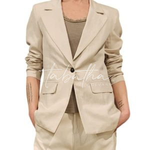 GIACCA FODERATA 100% LYOCELL 1 BOTTONE E TASCHE COLOR BURRO NOBLESSE OBLIGE-PROVOCATION MILANO-