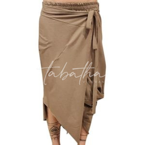 GONNA COTONE CON PANNELLO - DRAPPEGGIO ED ELASTICO IN VITA NOBLESSE OBLIGE-PROVOCATION MILANO-