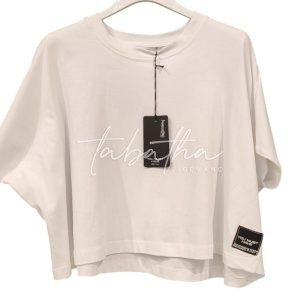 T-SHIRT CORTA COTONE MEZZA MANICA FORMA A SCATOLA BIANCA TAGLIA I° YOU MUST HAVE-PROVOCATION MILANO-