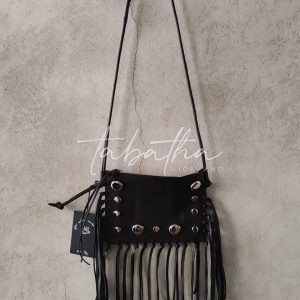 TRACOLLA PELLE CON FRANGE E ZIP -PROVOCATION MILANO-