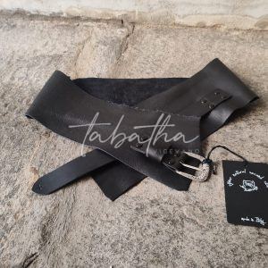 CINTURA PELLE MINIGONNA NERA-PROVOCATION MILANO-