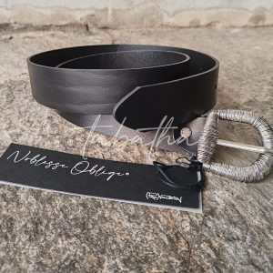 CINTURA PELLE FIBBIA FILI ARGENTO NOBLESSE OBLIGE-PROVOCATION MILANO-