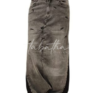 JEANS CAVALLO BASSO CON INSERTI NERI LATERALI CON ZIP-BOTTNE E PASSANTI NOBLESSE OBLIGE-PROVOCATION MILANO-