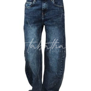 JEANS ELASTICIZZATO FORMA A OVETTO CON ZIP -BOTTONI-PASSANTI E TACHE NOBLESSE OBLIGE-PROVOCATION MILANO-