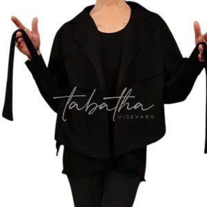 GIACCA/FELPA COTONE GARZATO CON INSERTI PATCH E CINTA NERA NOBLESSE OBLIGE-PROVOCATION MILANO-