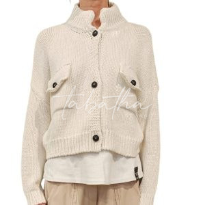 MAGLIONE 100% COTONE LAVORAZIONE A MAGLIA CON BOTTONI E TASCHE TAGLIA UNICA NOBLESSE OBLIGE-PROVOCATION MILANO-