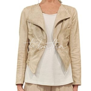 GIACCA CORTA SIMILPELLE STRETC CON ZIP COLOR BURRO NOBLESSE OBLIGE-PROVOCATION MILANO-