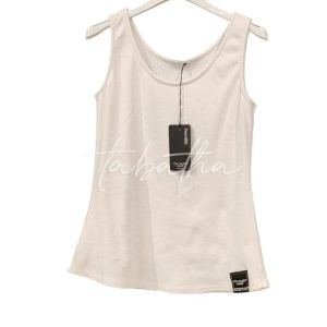 CANOTTA COTONE NIDO D'APE BIANCA YOU MUST HAVE -PROVOCATION MILANO-