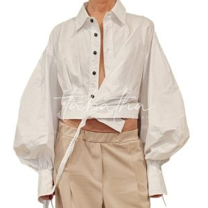 CAMICIA MANICA SBUTTO E FUSCIACCA CHIUSURA REGOLABILE TAGLIA UNICA BIANCA NOBLESSE OBLIGE-PROVOCATION MILANO-