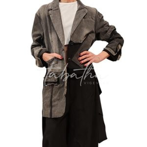 GIACCA  DOPPIA LUGHEZZA BITESSUTO COTONE-JEANS CON BOTTONI E DOPPIA TASCA VESTIBILITA' BORBIDA TAGLIA UNICA -PROVOCATION MILANO-