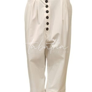 PANTALONE VISCOSA/COTONE CAVALLO BASSO CON TASCHE E, ELASTICO E BOTTONI COLOR BURRO TAGLIA UNICA NOBLESSE OBLIGE -PROVOCATION MILANO-