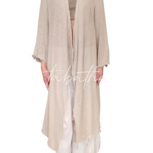CARDIGAN LUNGO RETE 100% COTONE TAGLIA UNICA BEIGE NOBLESSE OBLIGE-PROVOCATION MILANO-