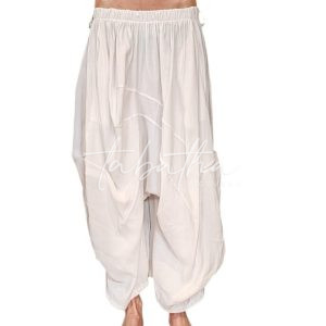 PANTALONE 100% VISCOSA FORMA OVETTO CON ELASTICO E STASCHE ED IMPUNTURE A VISTA TAGLIA UNICANOBLESSE OBLIGE-PROVOCATION MILANO-