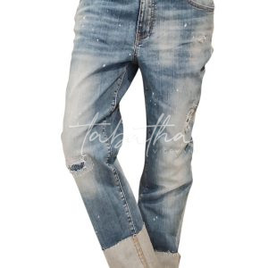 JEANS A TUBO CON RISVOLTO 5 TASCHE TAGLIA L NOBLESSE OBLIGE -PROVOCATION MILANO-