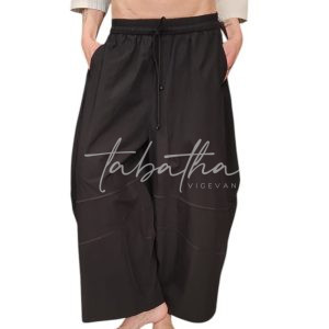 PANTALONE 100 % COTONE JAPO CON ELASTICO-COULISSE E TASCHE TAGLIA UNICA NERO NOBLESSE OBLIGE -PROVOCATION MILANO-