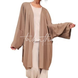 CARDIGAN/CABANE COTONE OVER TAGLIA I COLOR CAPPUCCINO NOBLESSE OBLIGE -PROVOCATION MILANO-