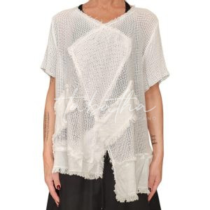 MAGLIA 100% COTONE RETE PATCH TAGLIA UNICA BIANCA NOBLESSE OBLIGE-PROVOCATION MILANO-