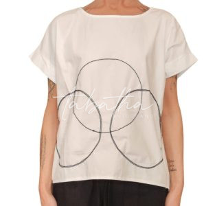 CAMICIA FORMA A SCATOLA BOTTONI SCHIENA E DETTAGLIO RICAMO TAGLIA UNICA NOBLESSE OBLIGE-PROVOCATION MILANO-