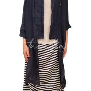 CARDIGAN FRAC 100% LINO MANICA A 3/4 CON BOTTONE TAGLIA UNICA NOBLESSE OBLIGE -PROVOCATION MILANO-
