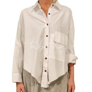 CAMICIA 100 % COTONE FORMA A SCATOLA TAGLIA UNICA BIANCA NOBLESSE OBLIGE - PROVOCATION MILANO -