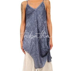 CANOTTA 100 % LINO A TRAPEZIO CON DETTAGLIO TAGLIA UNICA NOBLESSE OBLIGE - PROVOCATION MILANO -