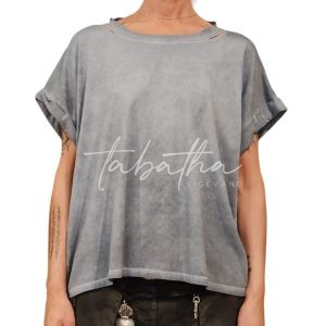 T-SHIRT COTONE MEZZA MANICA FORMA A SCATOLA CON MEZZA LUNA RETRO TAGLIA UNICA NOBLESSE OBLIGE - PROVOCATION MILANO -