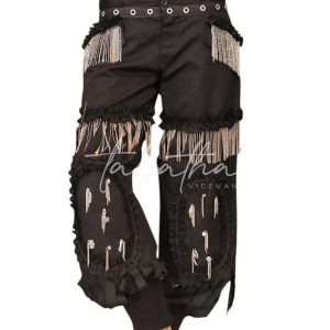 CREATIVITY ROOM: PANTALONE COTONE CON DETTAGLI - POLSINO CAVIGLIA - BOTTONE - ZIP E TASCHE TAGLIA UNICA (VESTIBILITA' TG 40/42) NERO - PROVOCATION MILANO -