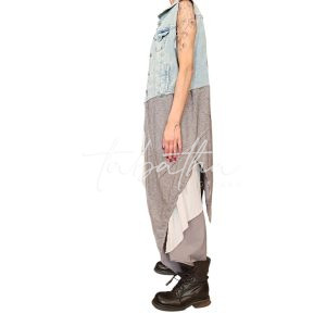 GILET LUNGO JEANS/COTONE CON BOTTONI TAGLIA UNICA -PROVOCATION MILANO-