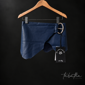 CINTURA ALTA PELLE BLU PROVOCATION MILANO