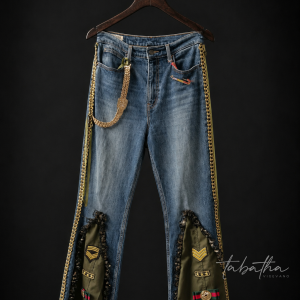 JEANS CUSTOMIZZATO VERDE PROVOCATION MILANO